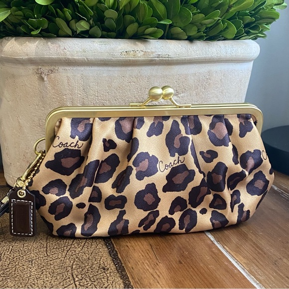 Coach Leopard Ocelot Satin Framed Kisslock - Picture 13 of 15
